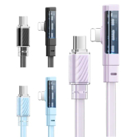 【Mcdodo 麥多多】Type-C to iPhone-1.2米(透明彎頭充電線 蘋果充電線 PD快充線)
