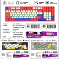 จัดส่งทันที. Gaming Keyboard (wired) nubwo x802 McCormick blue/red sw. Hotswap 3pin has 3 colors, bl