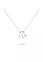 Millenne Multifaceted Cubic Zirconia in Heart Silver Pendant with 925 Sterling Silver