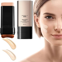 Foundation Stick Facial Contour Cosmetics Water Light Moisturize Concealer Facial Acne Brighten Natu