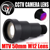 New 1/3'' 50mm lens 6.7 Degree M12 CCTV MTV Board IR Lens With infrared filter for Security CCTV Video Camera Run Cam