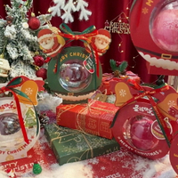 圣誕節蘋果禮盒平安夜透明平安果手提包裝盒圣誕禮品裝飾蘋果盒 交換禮物