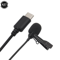 1.5m Mini Type-C Microphone USB Lapel Mic Condenser Audio Recording For Huawei Android Mobile Phone