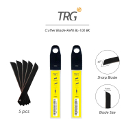 TRG Black Cutter Blade 30 Derajat BL-100BK - Refill Pisau Cuter Kecil Hitam Tajam Isi 5 Buah TRG