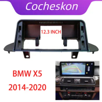 12.3 Inch Car Frame Fascia Adapter Canbus Box Android Fitting Panel Kit For BMW X5 2014-2020