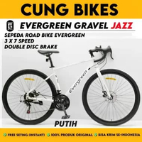 Sepeda Roadbike Gravel EVERGREEN JAZZ 700C Road Bike 3 x 7 Speed rem disc brake PUTIH