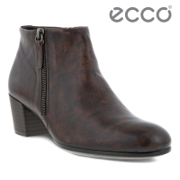 ECCO SHAPE M 35 型塑摩登粗跟皮革短靴 網路獨家 女鞋 可可棕