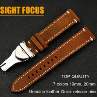 19mm 20mm Vintage Leather Watch Strap for Tudor Black Bay Pro/GMT/Chrono/P01/Ranger/Pelagos/Fifty-Eight/39/41 S&amp;G Watch Band