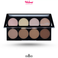 [COD] Odbo Highlight & Contour Pro Palette Highlighter 20g. ไฮไลท์ คอนทัวร์ หน้า เฉดดิ้ง 8 เฉดสี OD1