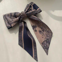 18DD Luxury Designer High Quality Women's Silk Ribbon Jungle Animal Silk Scarf Mulberry Tie Flutter Hair Bag Accessories