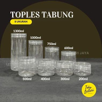 Toples Tabung / Toples Jar / Toples Plastik Ukuran 200 ml 300 ml 400 ml 500 ml 600 ml 750 ml 1000 ml