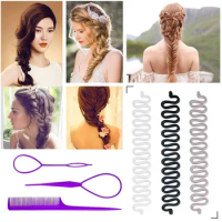 5pcs Women Hair Braiding Tool Girls Centipede Braider Magic Centipede Braid Weave Braider Roller Hair Accessories Braiding