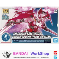 Bandai Original 1/144 HGBD Gundam OO Diver Trans Am Clear Action Figure Assembly Model Kit Collectible Gifts