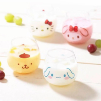 日本製 牛奶玻璃杯 Kitty/布丁狗/Melody 不倒翁 玻璃杯 附專用外盒 無把手杯 水杯 日本製 玻璃杯
