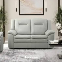 Dekoruma Tenzo REMUS Sofa Kulit SkinLux / Sofa Ruang Tamu Kulit / Sofa Premium Keluarga - Abu Muda 2