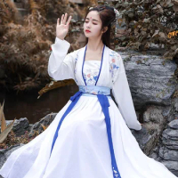 Oriental Fairy Women Traditional Chinese Hanfu Dance Party Dress Embroidery Princess Photography Stage Performance Outfit