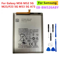For Samsung Battery EB-BM526ABY For Samsung Galaxy M56 M52 5G M23/F23 5G M53 5G A73 EB-BM526ABS + Free Tools