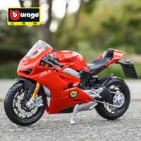 Bburago 1:18 Ducati-Panigale V4 statik Die Cast kenderaan mainan Model motosikal koleksi