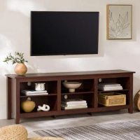 Wren Classic Brown TV Media Console Entertainment Center for 80 Inch Television with Storage Cubby, 70 Inch