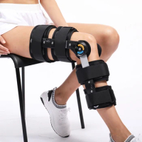 Hinged Knee Patella Brace Support Stabilizer Pad Belt Strap Orthosis Splint Wrap Compression Sleeve Immobilizer ROM Knee Brace