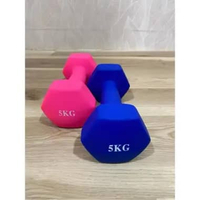 POTENCE DUMBEL NEOPRENE 5KG / BARBEL VINYL 5 KG / DUMBELL GYM YOGA MAT BALL 5KG biru