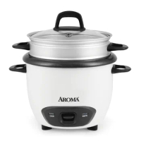 Aroma® 6-Cup (Cooked) / 1.5Qt. Rice &amp; Grain Cooker, White, New, ARC-743-1NG