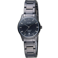 ALBA 雅柏錶 日系時尚經典女用腕錶 VJ22-X243SD(AH7M19X1)-28mm-黑面鋼帶【刷卡回饋 分期0利率】