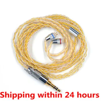 KZ Earphones Gold Silver Mixed plated Upgrade cable Headphone wire for ZS10 Pro ZSN AS10 AS06 ZST ES4 ZSN Pro BA10 ES4 ZSX C12