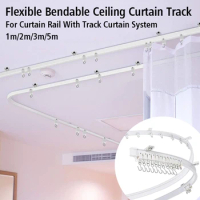 Room Divider Ceiling Track Ceiling Mount Curtain Track Flexible Bendable By Hook Rod Style Draper Hooker Rail The Curtains Track