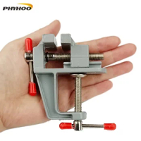 PHYHOO Aluminum Mini Table Clamp Small Bench Vice Jeweler Hobby Clamps DIY Mold Craft Repair Tool Portable Work Bench Screw Vise