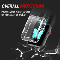 Transparent Ultra Thin Soft TPU Protective Cover for Apple Watch Case Series 3 Series 2 42mm 38mm Full Protect Cover