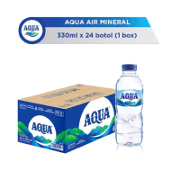 AQUA Air Mineral 330ml x 24 Botol Kemasan Praktis & Higienis Sumber Pegunungan Berkualitas Tinggi Ha