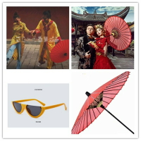古風攝影道具成人油紙傘工藝傘裝飾中國風古裝傘紅色婚慶新娘江南