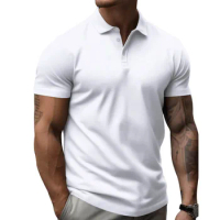 Polo shirt men's short sleeved high-end new trend dad men's clothing flip collar t-shirt men's summer thin style trendy brand