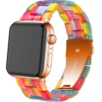 Resin Strap for apple watch band 44mm 40mm iwatch band 42mm 40mm watchband bracelet for apple watch serie 6 SE 5 4 3 7 45mm 41mm