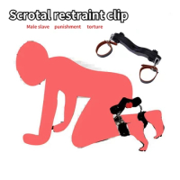 SM Scrotal Restraint Clip Scrotum Restraint Male Slave Punishment Gear Props Adult Games Bondage Cock Ring Handcuff Sex Toys