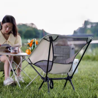 Outdoor Camping Chair Moon Chair Detachable Portable Foldable Beach Fishing Chair Lightweight Easy To Carry Travel Picnic Chair