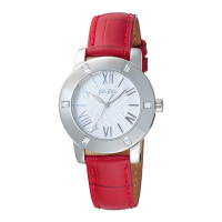 Folli Follie 時尚羅馬都會晶鑽腕錶-皮帶-紅-WF1A005SPS-RE-35mm