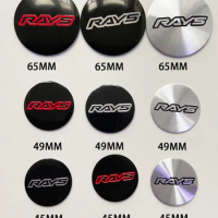 4PCS/lot 45mm 49mm 65mm Car Wheel Center Cap Emblem Sticker For RAYS Racing Wheel LOGO Hub Cap Sticker