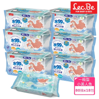 日本LEC 迪士尼純水99%濕紙巾箱購小美人魚80抽X18包入