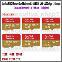 Sandisk MMC Memory Card Extreme A1-A2 SDXC UHS-1 100mbps - 240mbps - Garansi Resmi 10 Tahun - Origin