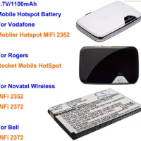 1100mAh Battery for Bell/Novatel Wireless MiFi 2372,For Novatel Wireless/Vodafone MiFi 2352,For Roge