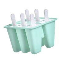 6 Holes DIY Ice Cream Mold Silicone Mold Ice Cream Maker Popsicles Molds Baby Fruit Shake Home Kitchen Accessories Tool