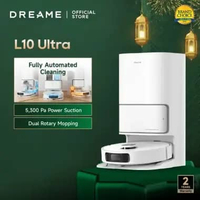 Dreame L10 Ultra Robot Vacuum | Auto Empty, Wash, Hot Dry | 5,300Pa Suction | Mop Raising 7mm