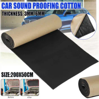 200X50cm 3MM 6MM Car Sound Mat Proofing Deadener Heat Noise Insulation Deadening Mat Engine Firewall Heat Foam Cotton Sticker