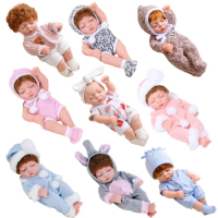 11/19/30cm Silicone Reborn Dolls Baby Reborn Toys Waterproof Vinyl Bebe Doll Cute Mini Reborn Baby Doll For Girls Birthday Gift