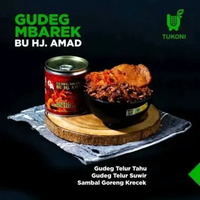 Gudeg Mbarek Bu Hj Amad Kaleng, Gudeg Krecek Telur Tahu dan Ayam Suwir telur tahu