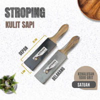 ASTRADA Stroping Kulit Sapi Asli 1000 Grit - Dua Sisi Panjang 15 CM - Garansi Tajam untuk Finishing 