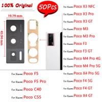 50Pcs , 100% NEW OEM Back Camera Glass Lens Cover With Adhesive For Xiaomi Poco X3 NFC X3 GT X4 M4 Pro Poco M3 Poco F3 F4 5G F5