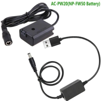AC-PW20 DC Coupler USB Convertor NP-FW50 Dummy Battery Kit for Sony Alpha A6000,A6100,A6300,A7II,A7RII,A7SII,RX10 II III IV Came